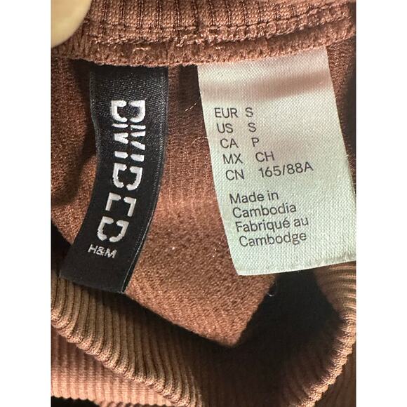 H&M brown long sleeves crop top size Small - Picture 3 of 15